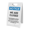 Notice: We Are Closed Government Shutdowns COVID-19 ANSI Portrait - A-Frame Sign