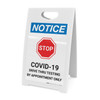 Notice: Stop Drive Thru Testing Requires Physicians Prior to Entry Portrait - A-Frame Sign Notice: Stop Drive Thru Testing Requires Physicians Prior to Entry Portrait - A-Frame Sign