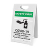 Safety First: COVID-19 High Risk Of Infection - Please Use Hand Sanitizer with Icon Portrait - A-Frame Sign