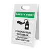 Safety First: Coronavirus Outbreak - Please Use Hand Sanitizer with Icon Portrait - A-Frame Sign