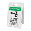 Safety First: Please Use Hand Sanitizer - Stop COVID-19 with Icon Portrait - A-Frame Sign Safety First: Please Use Hand Sanitizer - Stop COVID-19 with Icon Portrait - A-Frame Sign