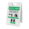 Safety First: Use Hand Sanitizer with 3-Step Icon Instructions Portrait - A-Frame Sign Safety First: Use Hand Sanitizer with 3-Step Icon Instructions Portrait - A-Frame Sign