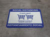 Social Distancing - 2 carts - Blue - Bilingual Spanish - Floor Sign