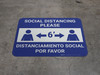Social Distancing Please - Blue - Bilingual Spanish - Floor Sign Social Distancing Please - Blue - Bilingual Spanish - Floor Sign