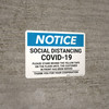 Notice: Social Distancing COVID-19 Please Stand Behind Yellow Tape Landscape - Wall Sign Notice: Social Distancing COVID-19 Please Stand Behind Yellow Tape Landscape - Wall Sign