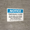 Notice: Temporarily Closed - Caravan Park Closed Until Further Notice Landscape - Wall Sign Notice: Temporarily Closed - Caravan Park Closed Until Further Notice Landscape - Wall Sign