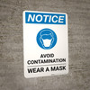 Notice: Avoid Contamination Wear a Mask with Icon Portrait - Wall Sign