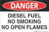 Danger: Diesel Fuel - No Open Flame - Wall Sign