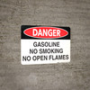 Danger: Gasoline - No Open Flame - Wall Sign