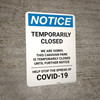 Notice: Temporarily Closed - Caravan Park Closed Until Further Notice Portrait - Wall Sign