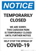 Notice: Temporarily Closed - Caravan Park Closed Until Further Notice Portrait - Wall Sign