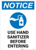 Notice: Please Use Provided Sanitizer Before Entering with Icon Portrait - Wall Sign