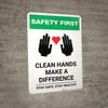 Safety First: Clean Hands Make A Difference with Icons Portrait - Wall Sign