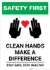 Safety First: Clean Hands Make A Difference with Icons Portrait - Wall Sign