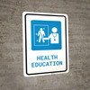 Health Education with Icon Portrait - Wall Sign
