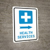 Health Services Right Arrow with Icon Portrait - Wall Sign