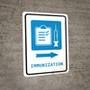 Immunization Right Arrow with Icon Portrait - Wall Sign