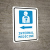 Internal Medicine Left Arrow with Icon Portrait - Wall Sign