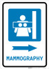 Mammography Right Arrow with Icon Portrait - Wall Sign