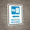 Medical Records Left Arrow with Icon Portrait - Wall Sign