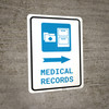 Medical Records Right Arrow with Icon Portrait - Wall Sign