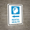 Mental Health Left Arrow with Icon Portrait - Wall Sign