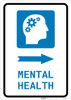 Mental Health Right Arrow with Icon Portrait - Wall Sign