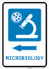 Microbiology Left Arrow with Icon Portrait - Wall Sign