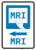 MRI Left Arrow with Icon Portrait - Wall Sign