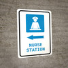 Nurse Station Left Arrow with Icon Portrait - Wall Sign