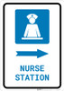 Nurse Station Right Arrow with Icon Portrait - Wall Sign Nurse Station Right Arrow with Icon Portrait - Wall Sign