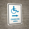 ADA Accessible Changing Area Right Arrow with Icon Portrait v2 - Wall Sign ADA Accessible Changing Area Right Arrow with Icon Portrait v2 - Wall Sign