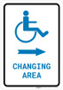 ADA Accessible Changing Area Right Arrow with Icon Portrait v2 - Wall Sign ADA Accessible Changing Area Right Arrow with Icon Portrait v2 - Wall Sign
