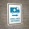 Ambulance Entrance Right Arrow with Icon Portrait v2 - Wall Sign