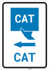 CAT Left Arrow with Icon Portrait v2 - Wall Sign