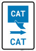 CAT Right Arrow with Icon Portrait v2 - Wall Sign