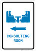 Consulting Room Left Arrow with Icon Portrait v2 - Wall Sign