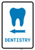 Dentistry Left Arrow with Icon Portrait v2 - Wall Sign