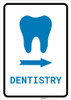 Dentistry Right Arrow with Icon Portrait v2 - Wall Sign
