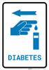 Diabetes Left Arrow with Icon Portrait v2 - Wall Sign