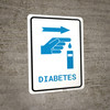 Diabetes Right Arrow with Icon Portrait v2 - Wall Sign