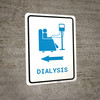 Dialysis Left Arrow with Icon Portrait v2 - Wall Sign
