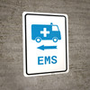 EMS Medical Van Left Arrow with Icon Portrait v2 - Wall Sign
