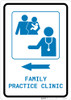Family Practice Clinic Left Arrow with Icon Portrait v2 - Wall Sign