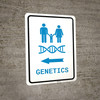 Genetics Left Arrow with Icon Portrait v2 - Wall Sign