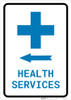 Health Services Left Arrow with Icon Portrait v2 - Wall Sign