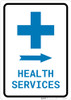 Health Services Right Arrow with Icon Portrait v2 - Wall Sign