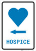 Hospice Left Arrow with Icon Portrait v2 - Wall Sign