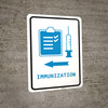 Immunization Left Arrow with Icon Portrait v2 - Wall Sign
