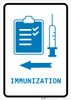 Immunization Left Arrow with Icon Portrait v2 - Wall Sign